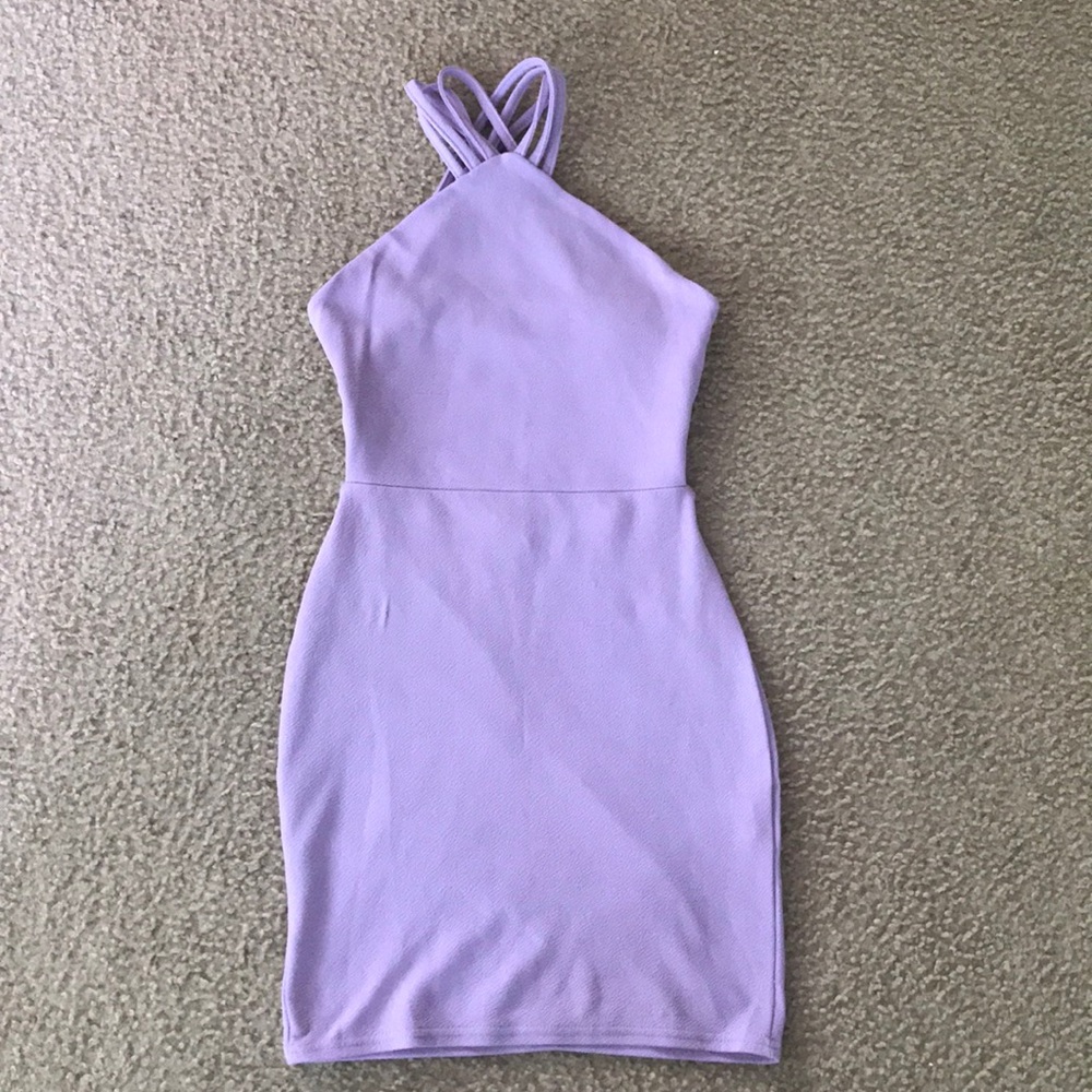 Lavender Strappy Mini Dress